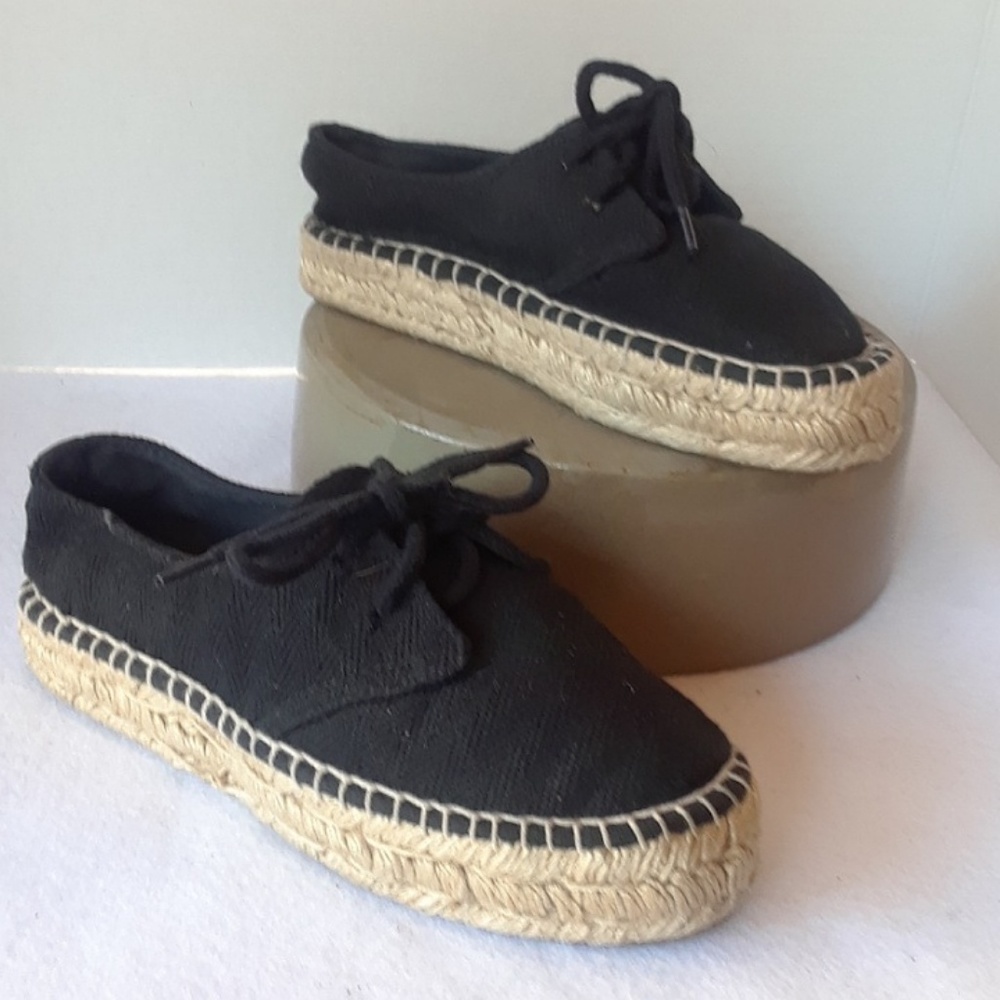 DIVDED Black Platform Boho Espadrilles